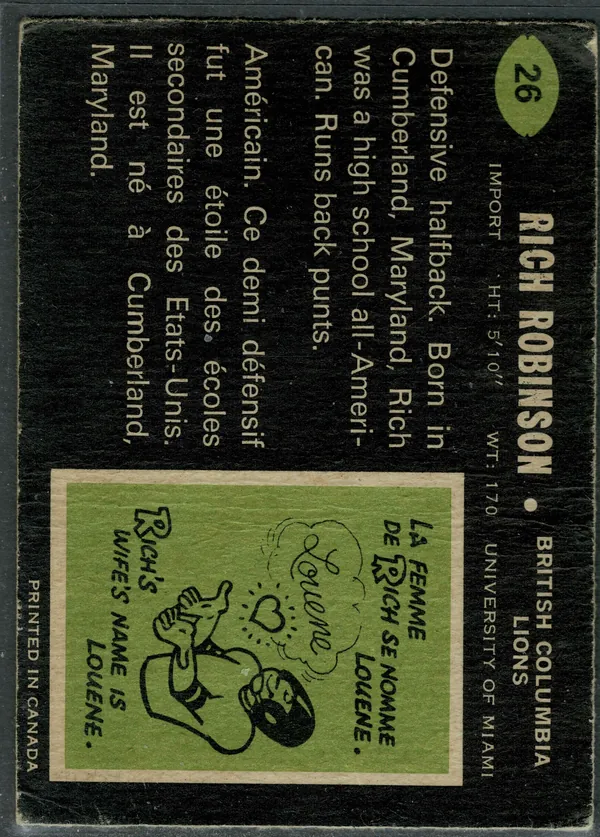 26 Rich Robinson 1970 O Pee Chee Back Ex from 5 1