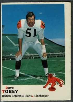 1970 O-Pee-Chee Dave Tobey #27 British Columbia Lions VG 3