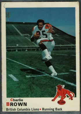 1970 O-Pee-Chee CFL Charlie Brown #29 British Columbia Lions EX 5