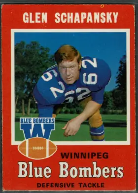 1971 O-Pee-Chee Glen Schapansky #29 2nd Year Card Winnipeg Blue Bombers