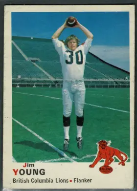 1970 O-Pee-Chee CFL Jim Young #32 Hall of Famer British Columbia Lions EX 5