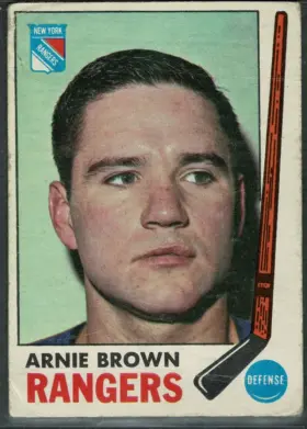 1968-69 O-Pee-Chee Arnie Brown #34 New York Rangers Raw (VG-EX 4)