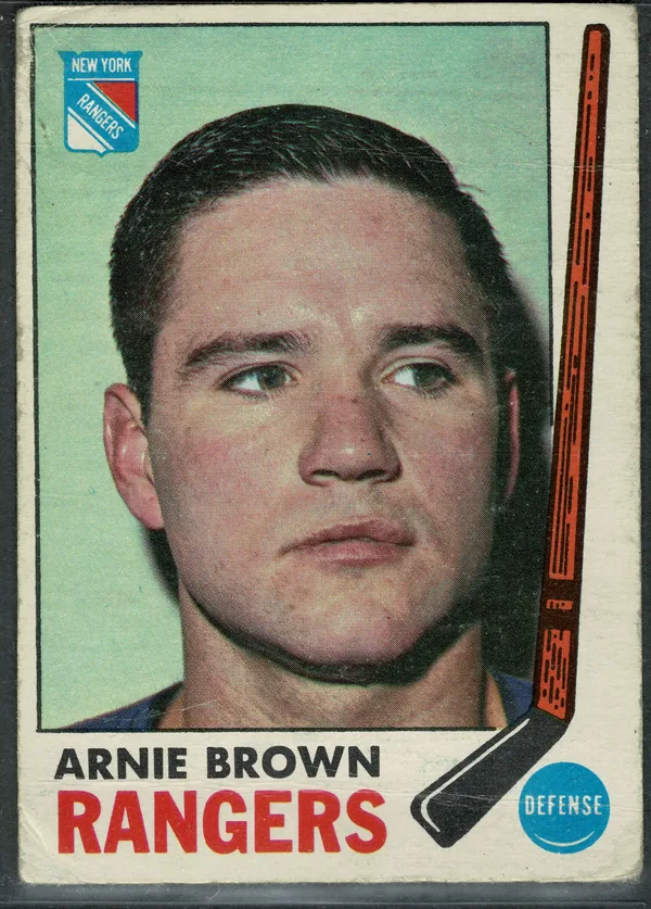 1968-69 O-Pee-Chee Arnie Brown #34 New York Rangers Raw (VG-EX 4)