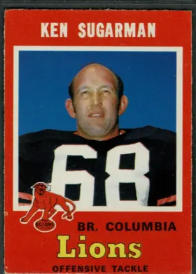 1971 O-Pee-Chee Ken Sugarman #34 All-Star BC Lions