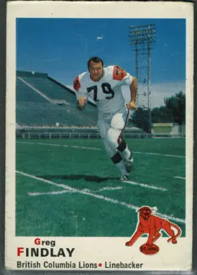 1970 O-Pee-Chee CFL Greg Findlay #35 British Columbia Lions EX 5