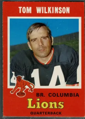 1971 O-Pee-Chee Tom Wilkinson #37 BC Lions CFL Hall of Fame Vintage Football Card