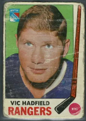 1969 O-Pee-Chee Vic Hadfield #38 Variant Bilingual New York Rangers