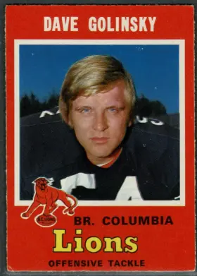 1971 O-Pee-Chee Dave Golinsky #39 BC Lions Vintage CFL Football Card