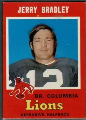 1971 O-Pee-Chee Jerry Bradley #44 BC Lions Vintage CFL Football Card