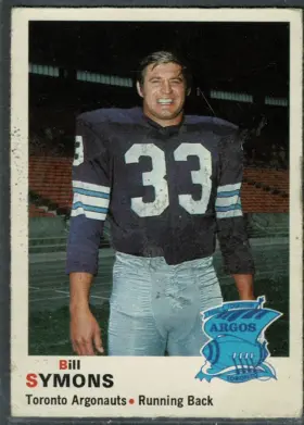 5 Cfl Bill Symons 1970 O Pee Chee from Front Ex
