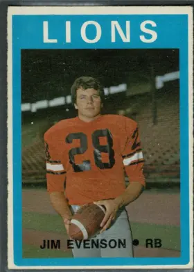 1972 O-Pee-Chee Jim Evenson #50 BC Lions Running Back