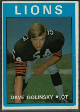 1972 O-Pee-Chee Dave Golinsky #52 BC Lions Offensive Tackle