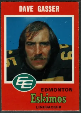 1971 O-Pee-Chee CFL Dave Gasser #55 Vintage Base Card Edmonton Eskimos