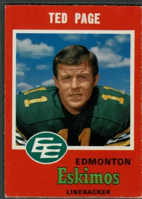 1971 O-Pee-Chee Ted Page #59 Edmonton Eskimos CFL