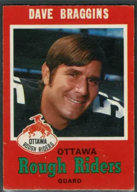 1971 O-Pee-Chee CFL Dave Braggins #79 Ottawa Rough Riders