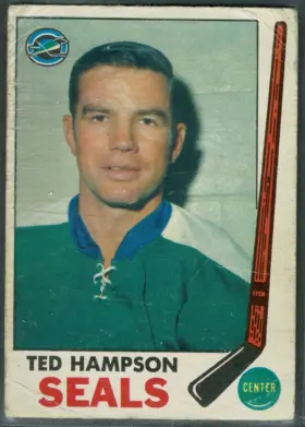 1969-70 O-Pee-Chee Ted Hampson #86 Masterton Trophy Stamp Back Raw (VG-EX 4)