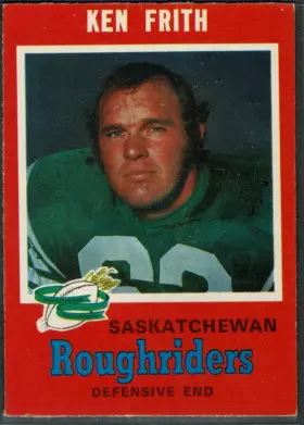 1971 O-Pee-Chee CFL Ken Frith #98 Bilingual Back Saskatchewan Roughriders