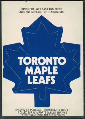 1973-74 O-Pee-Chee Toronto Maple Leafs #NNO Team Logo Pushout Insert 1st Series