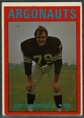 1972 O-Pee-Chee Jim Corrigall #31 Toronto Argonauts
