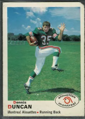 1970 O-Pee-Chee Dennis Duncan #100 Montreal Alouettes EX 5