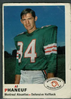 1970 O-Pee-Chee CFL Al Phaneuf #101 Montreal Alouettes VG 3
