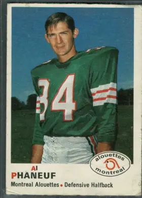 1970 O-Pee-Chee CFL Al Phaneuf #101 Montreal Alouettes VG-EX 4