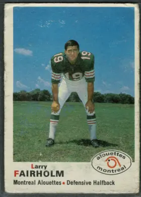 1970 O-Pee-Chee CFL Larry Fairholm #102 Montreal Alouettes VG 3