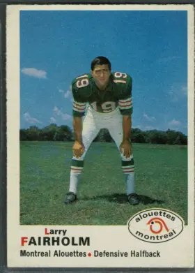 1970 O-Pee-Chee CFL Larry Fairholm #102 Montreal Alouettes VG-EX 4