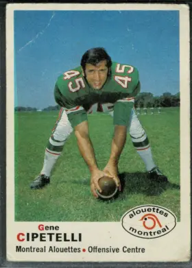 1970 O-Pee-Chee CFL Gene Cipetelli #105 Montreal Alouettes VG 3