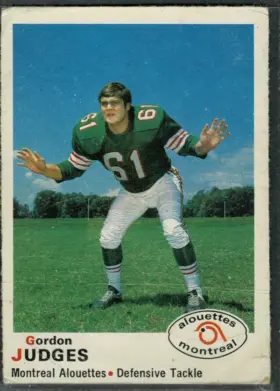 1970 O-Pee-Chee Gordon Judges #107 CFL Rookie Card Montreal Alouettes GOOD-VG 2.5