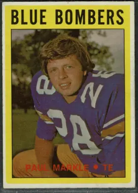 1972 O-Pee-Chee CFL Paul Markle #108 Base Set Winnipeg Blue Bombers CFL