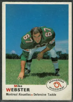 1970 O-Pee-Chee Mike Webster #109 Montreal Alouettes EX-MT 6