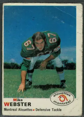 1970 O-Pee-Chee Mike Webster #109 Montreal Alouettes VG-EX 4