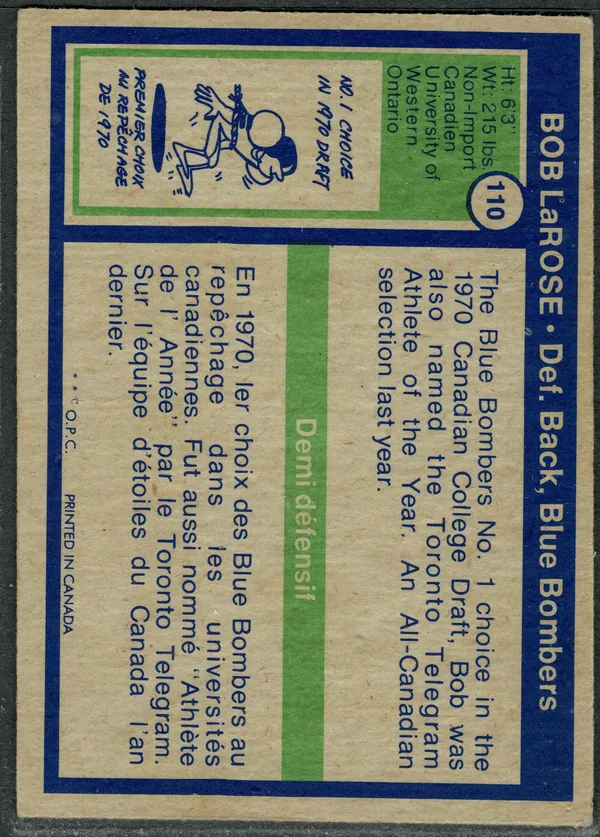 110 Bob Larose 1972 O Pee from Chee Back