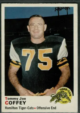 1970 O-Pee-Chee CFL Tommy Joe Coffey #13 Hall of Famer Hamilton Tiger-Cats EX 5