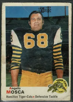 1970 O-Pee-Chee CFL Angelo Mosca #14 Hall of Famer Hamilton Tiger-Cats VG-EX 4