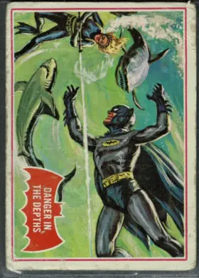 1966 O-Pee-Chee Batman Danger in the Depths #14A Riddler Puzzle Back Red Bat A Series