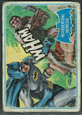 1966 Topps Batman The Neanderthal #14B WHAM Raw Batman Blue Bat B Series
