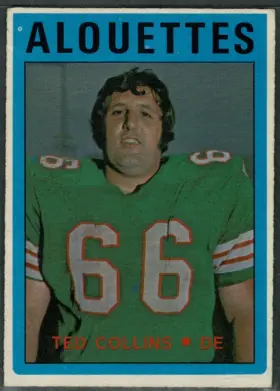 1972 O-Pee-Chee CFL Ted Collins #16 Montreal Alouettes VG-EX 4