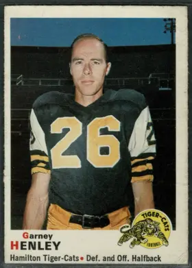 1971 O-Pee-Chee CFL Garney Henley #16 Hall of Fame Hamilton Tiger-Cats VG-EX 4