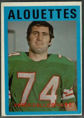 1972 O-Pee-Chee Peter Dalla Riva #17 Montreal Alouettes