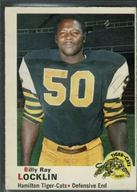 1971 O-Pee-Chee CFL Billy Ray Locklin #18 Defensive End Hamilton Tiger-Cats EX 5