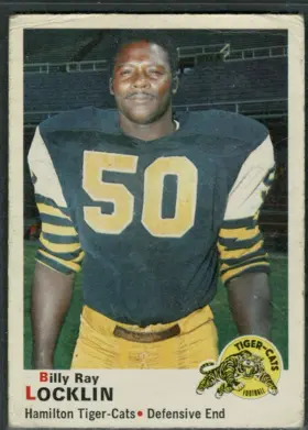 1971 O-Pee-Chee CFL Billy Ray Locklin #18 Defensive End Hamilton Tiger-Cats VG-EX 4