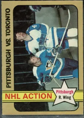 1972-73 O-Pee-Chee Ed Shack #186 In Action Pittsburgh Penguins