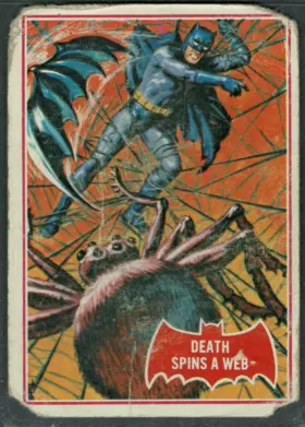 1966 O-Pee-Chee Batman Death Spins a Web #18A Catwoman Puzzle Back Red Bat A Series