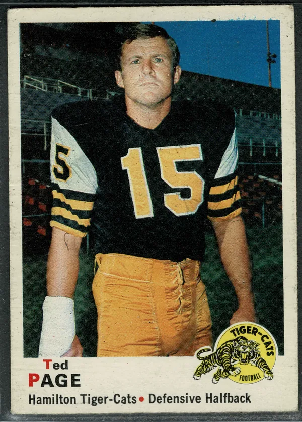 1970 O-Pee-Chee Ted Page #19 Hamilton Tiger-Cats EX 5