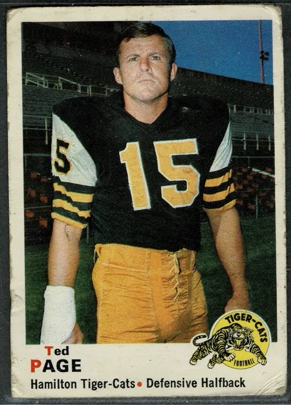 1970 O-Pee-Chee Ted Page #19 Hamilton Tiger-Cats VG-EX 4