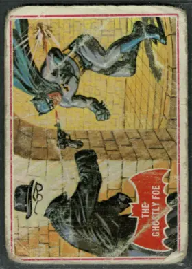 1966 O-Pee-Chee Batman #1A The Ghostly Foe Batman Puzzle Back Canadian Red Bat