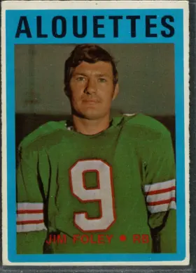 1972 O-Pee-Chee Jim Foley #21 Montreal Alouettes