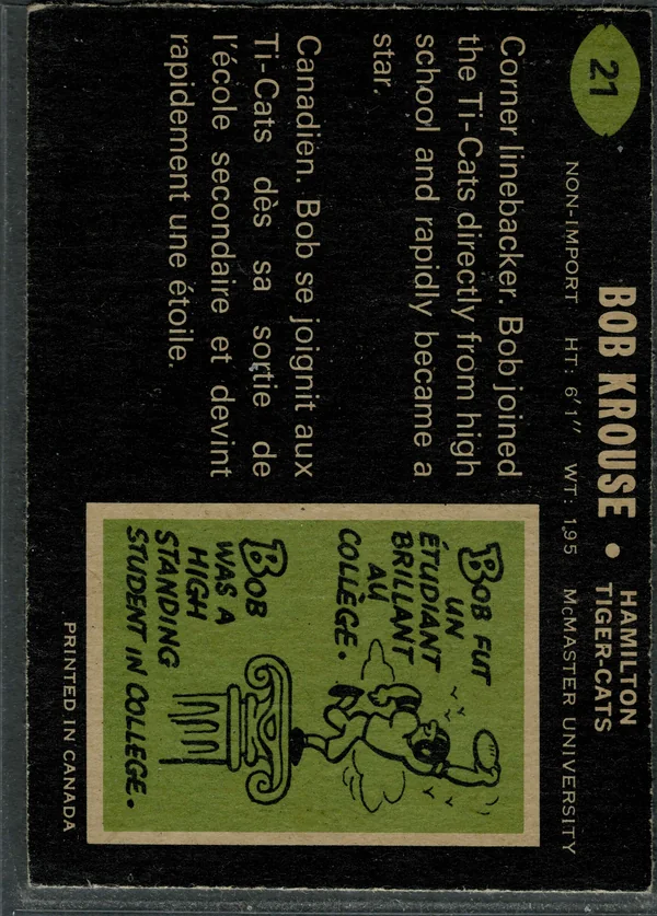 21 Bob Krouse 1971 O Pee Chee Back from Ex 5